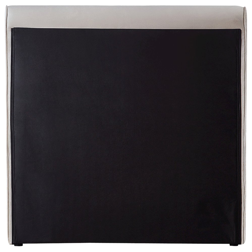 Sloan Cream Velvet Twin Bed. Picture 5