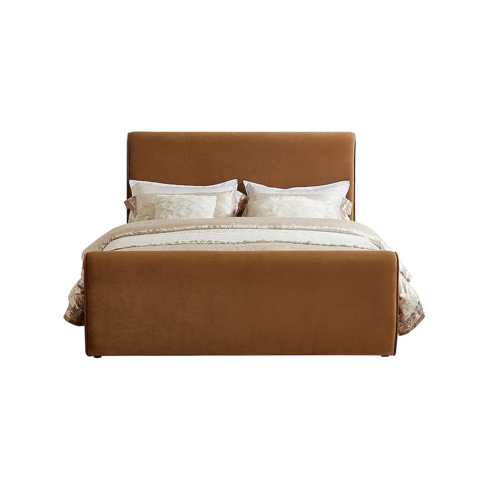 Sloan Saddle Velvet Full Bed. Picture 2