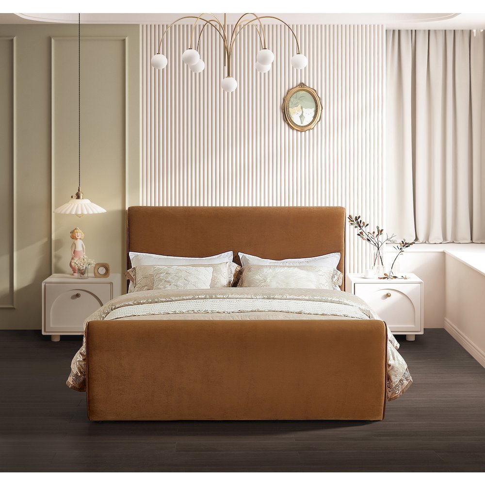 Sloan Saddle Velvet King Bed. Picture 3
