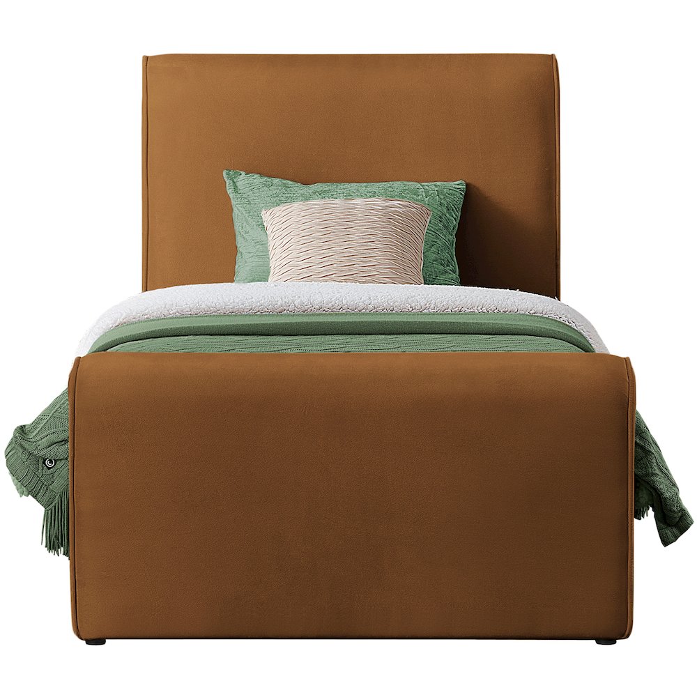 Sloan Saddle Velvet Twin Bed. Picture 2
