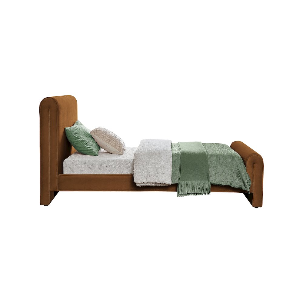 Sloan Saddle Velvet Twin Bed. Picture 4