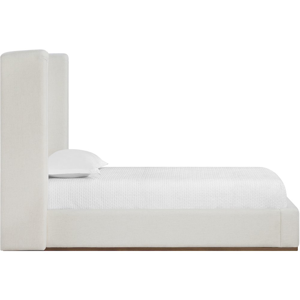 Solange Cream Linen Textured Fabric Upholstered Twin Bed. Picture 8