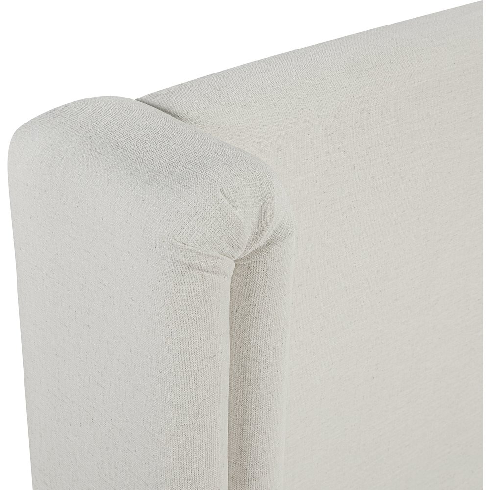Solange Cream Linen Textured Fabric Upholstered Twin Bed. Picture 6