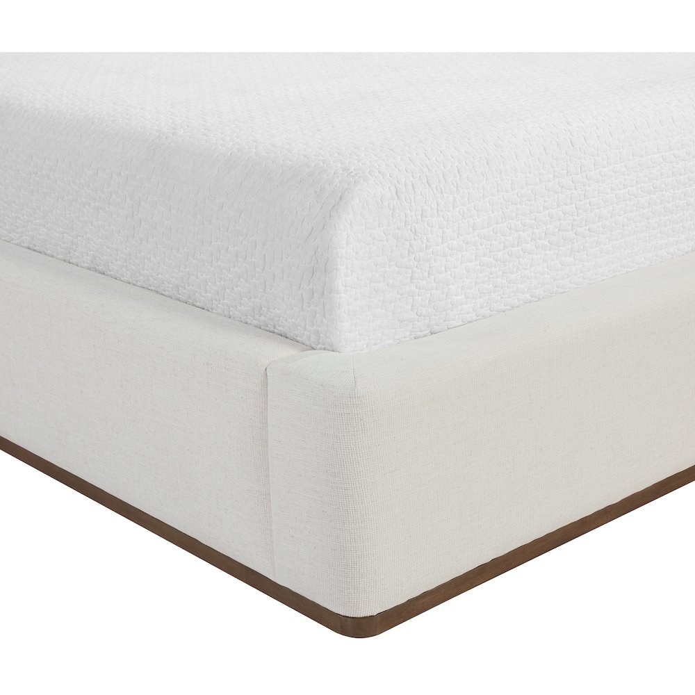 Solange Cream Linen Textured Fabric Upholstered Twin Bed. Picture 9