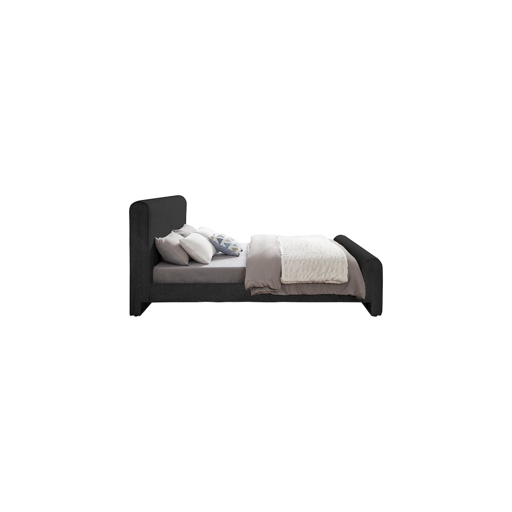 Stylus Black Boucle Fabric Queen Bed. Picture 4