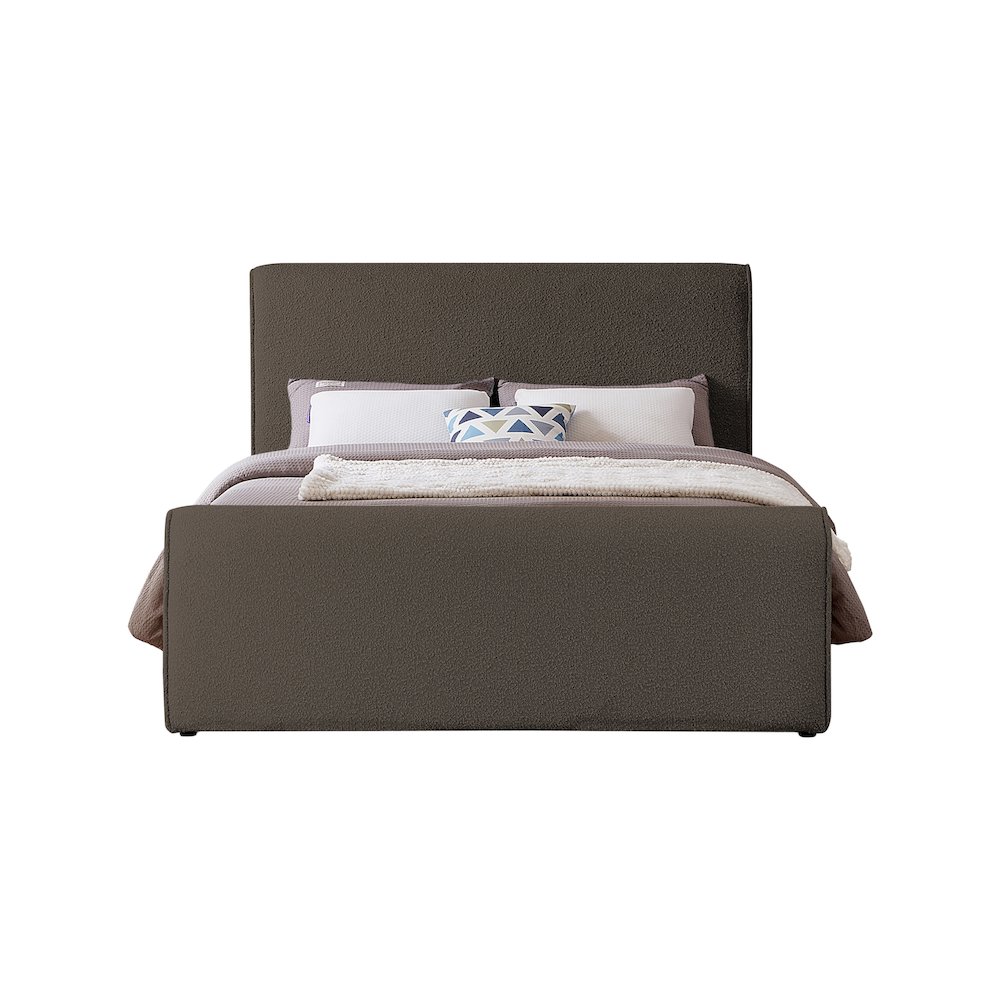 Stylus Brown Boucle Fabric Queen Bed. Picture 2