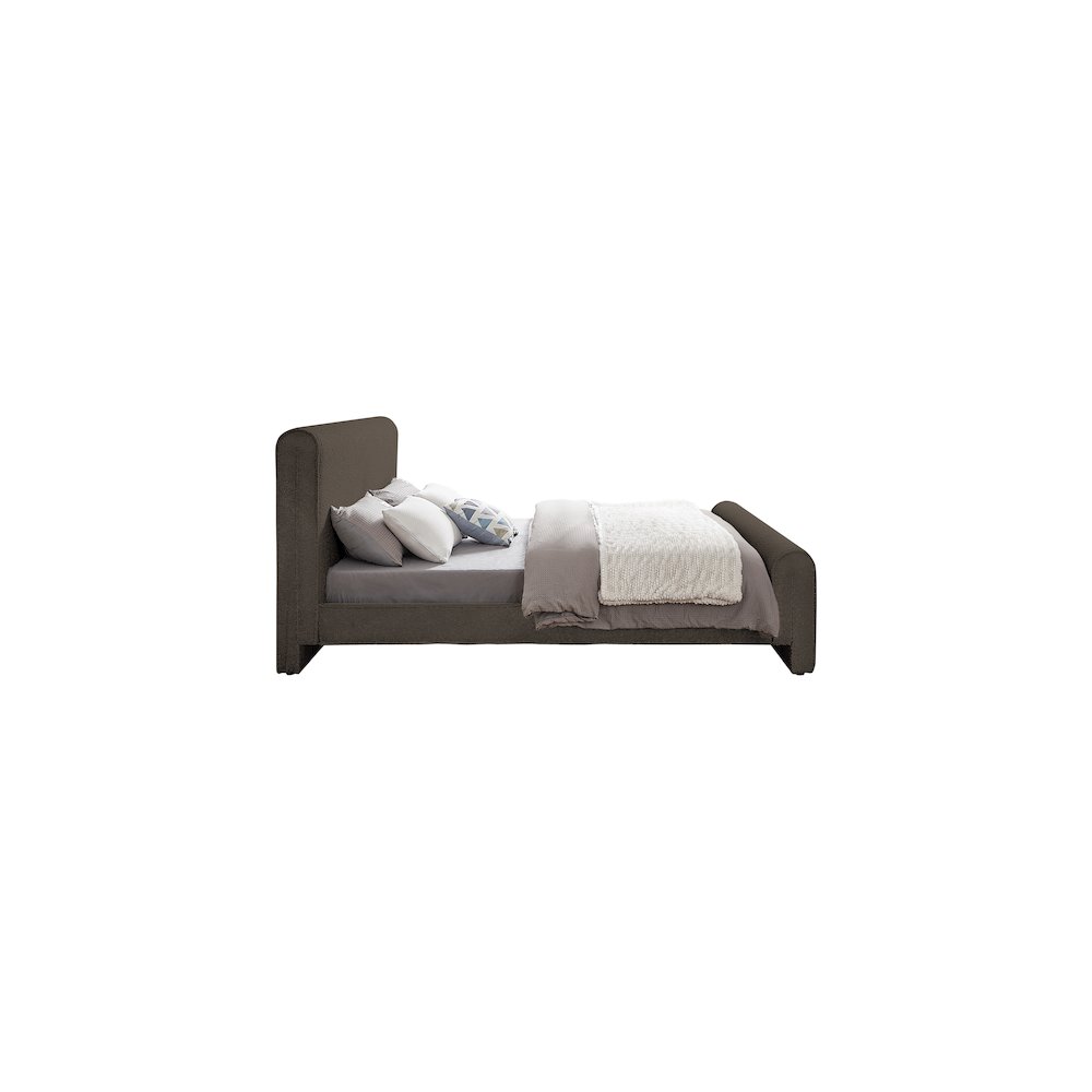 Stylus Brown Boucle Fabric Queen Bed. Picture 4