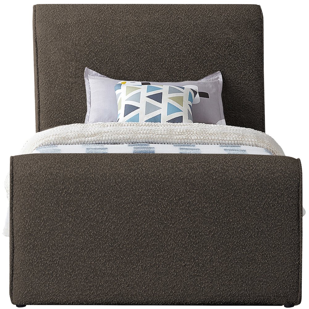 Stylus Brown Boucle Fabric Twin Bed. Picture 2