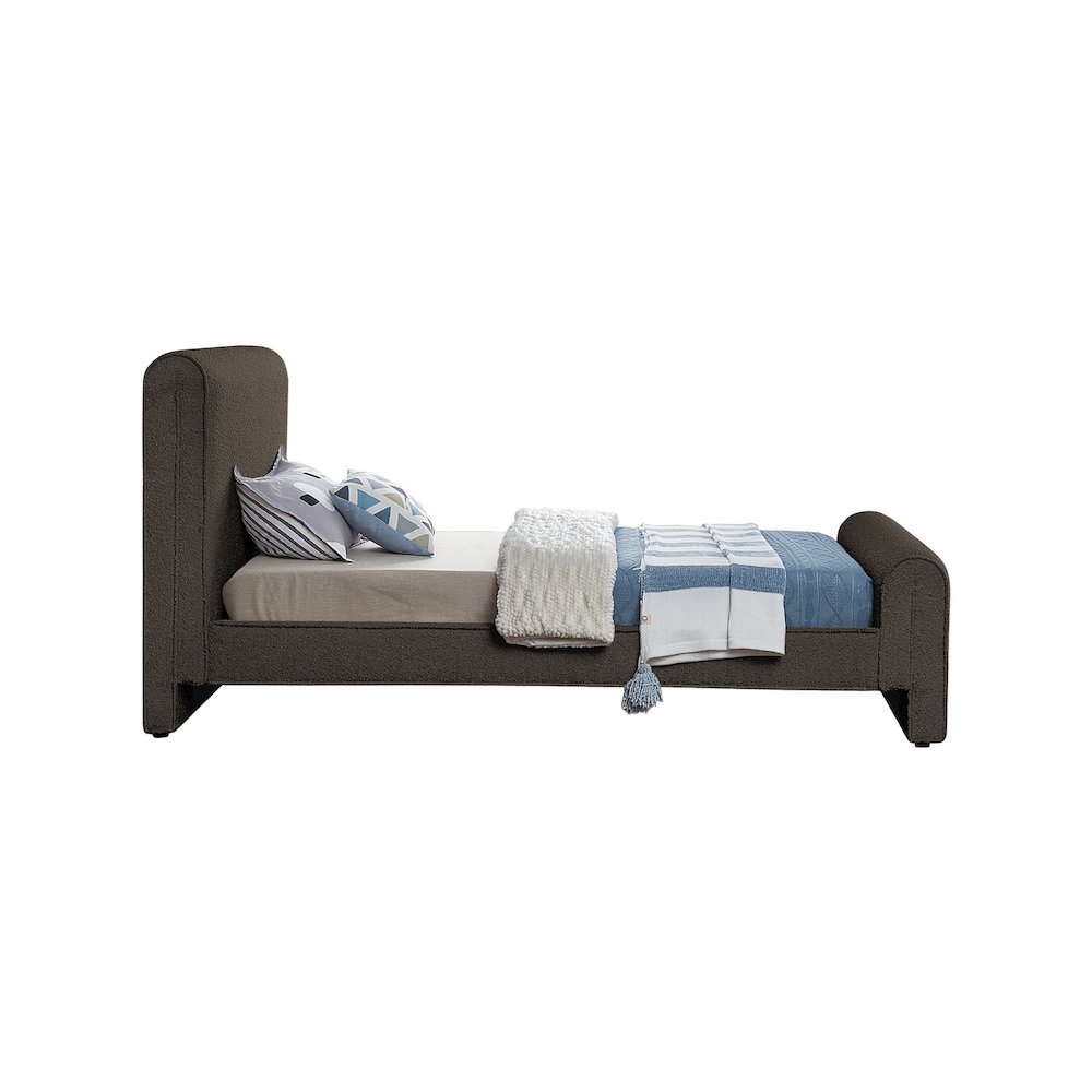 Stylus Brown Boucle Fabric Twin Bed. Picture 4