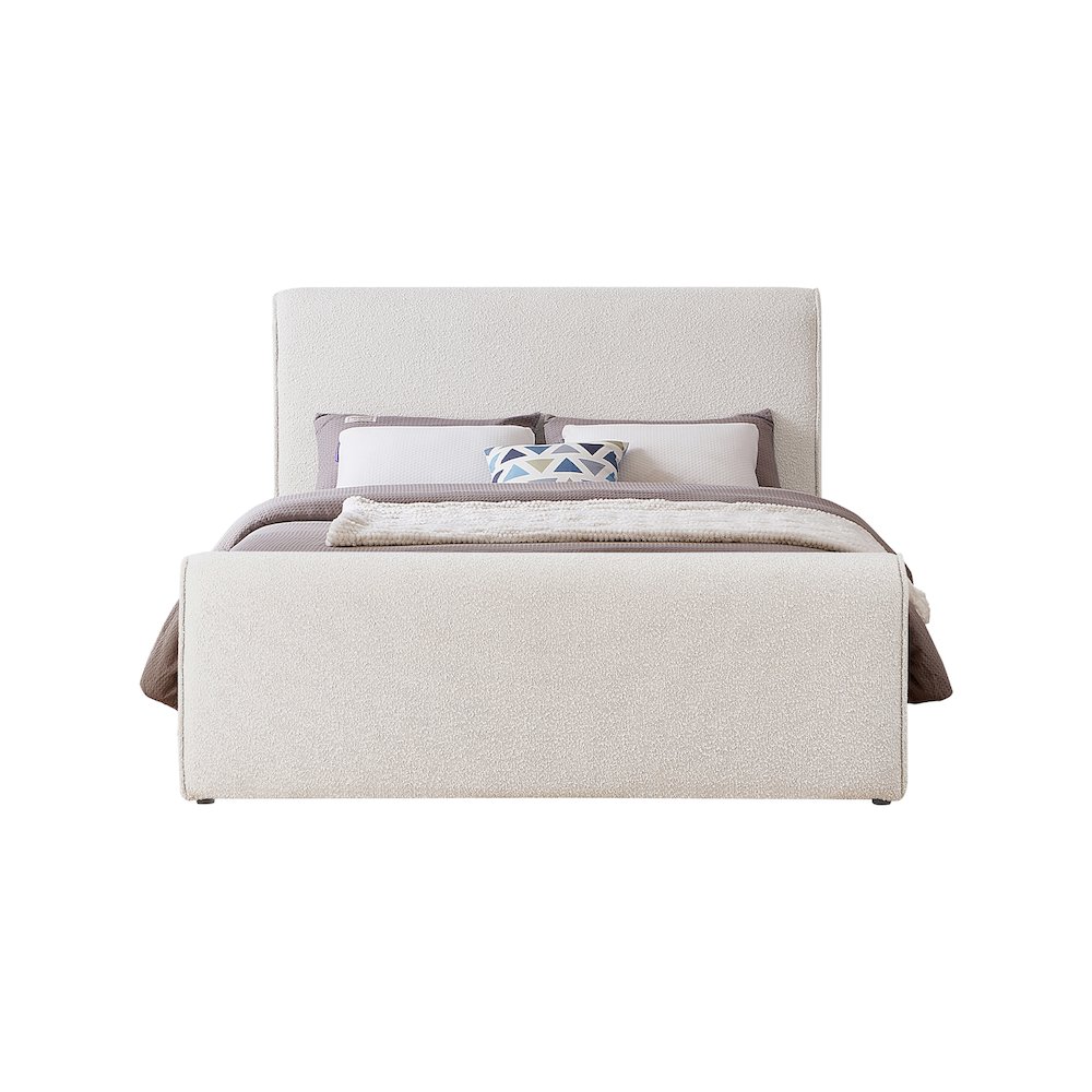 Stylus Cream Boucle Fabric King Bed. Picture 2