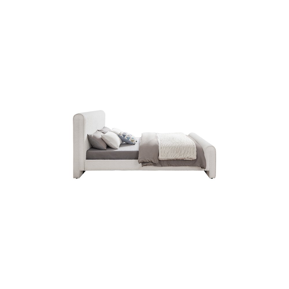 Stylus Cream Boucle Fabric Queen Bed. Picture 4