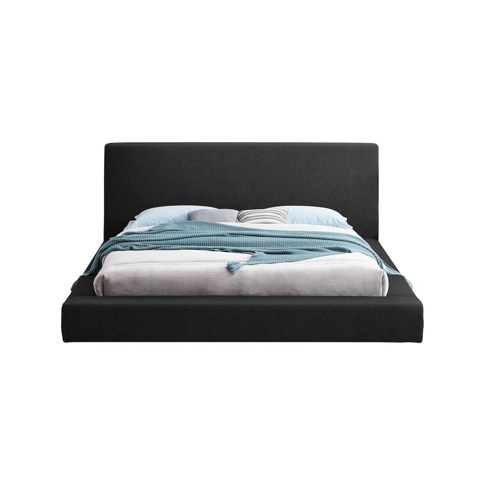 Terra Black Boucle Fabric Full Bed. Picture 2