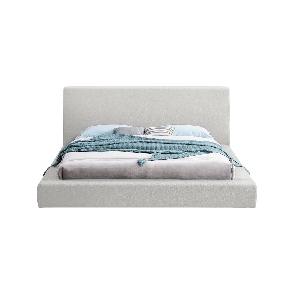 Terra Cream Boucle Fabric Full Bed. Picture 2