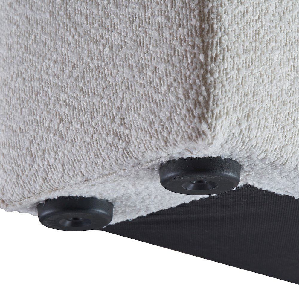 Terra Cream Boucle Fabric Twin Bed. Picture 6