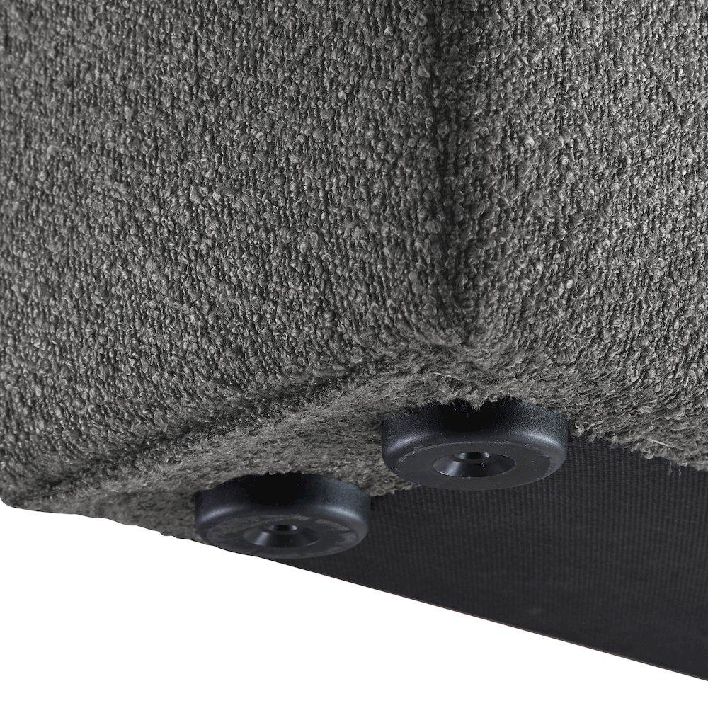 Terra Grey Boucle Fabric Twin Bed. Picture 6