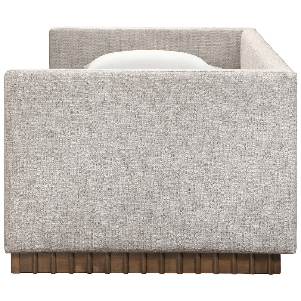 Teva Beige Linen Textured Fabric Upholstered Twin Daybed. Picture 4