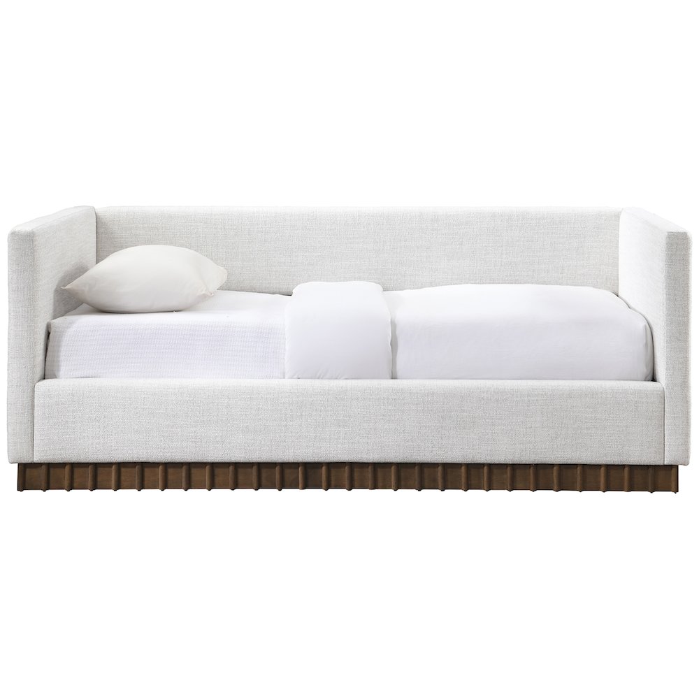 Teva Cream Linen Textured Fabric Upholstered Twin Daybed. Picture 3