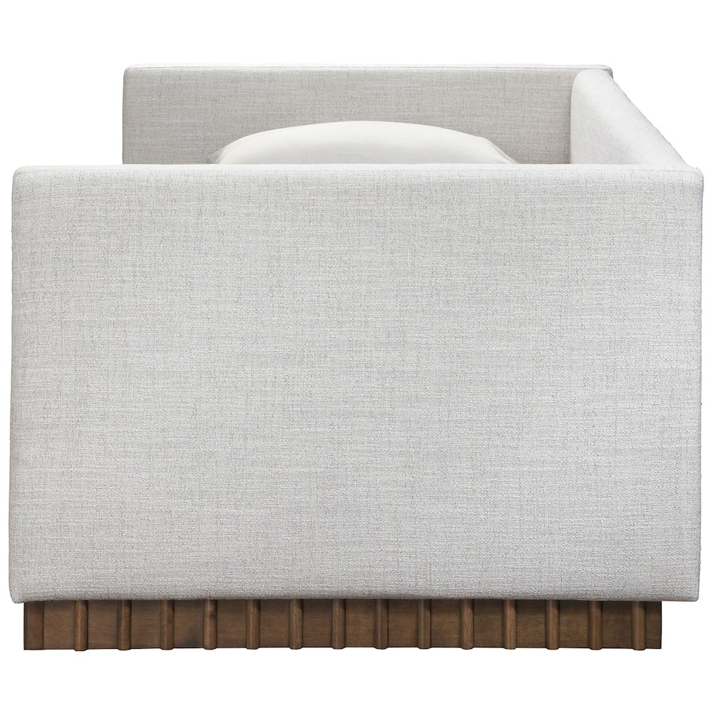 Teva Cream Linen Textured Fabric Upholstered Twin Daybed. Picture 4