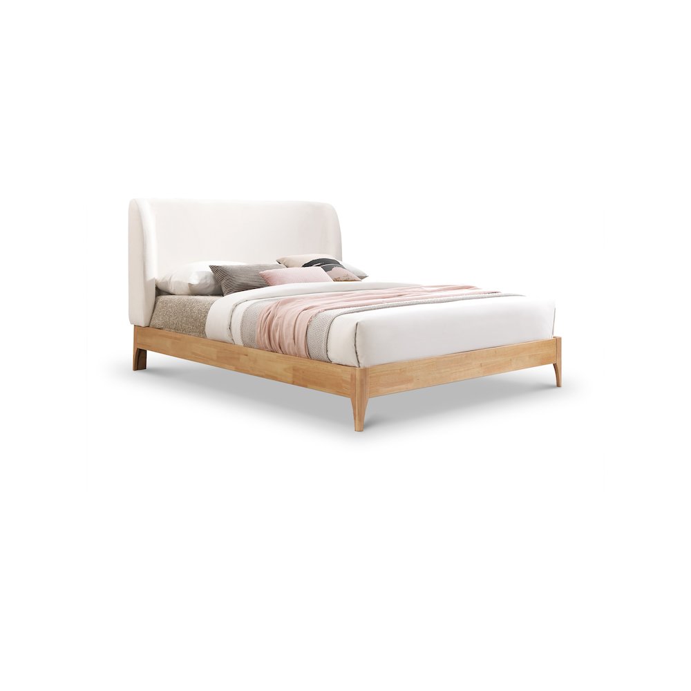 Ventura Cream Polyester Fabric King Bed. Picture 1