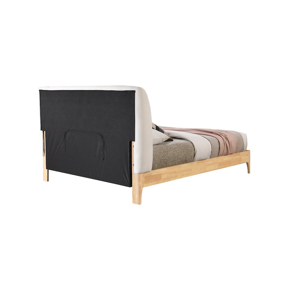 Ventura Cream Polyester Fabric King Bed. Picture 3