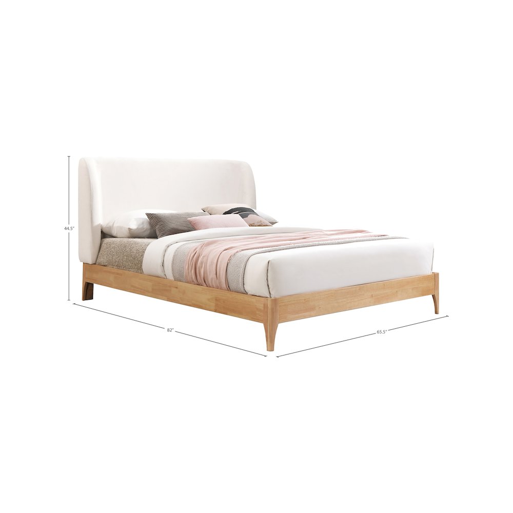 Ventura Cream Polyester Fabric Queen Bed. Picture 5