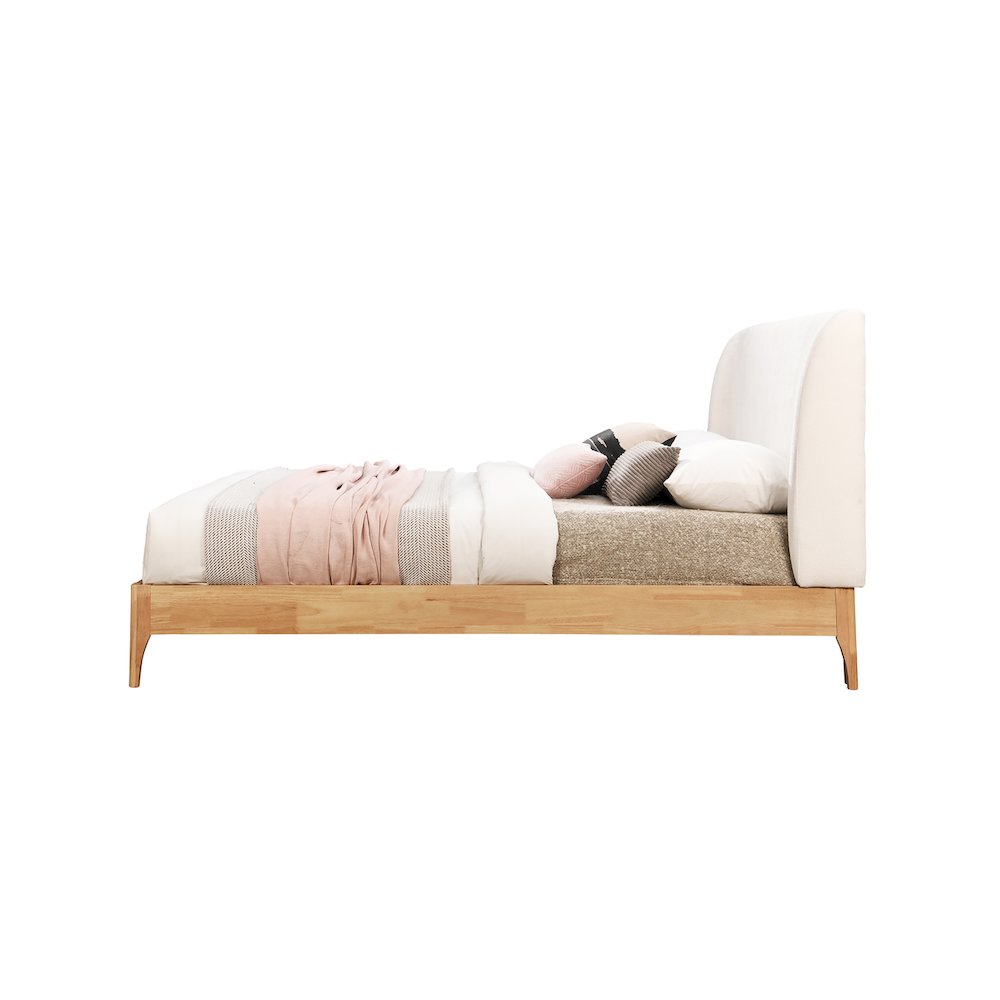Ventura Cream Polyester Fabric Queen Bed. Picture 2