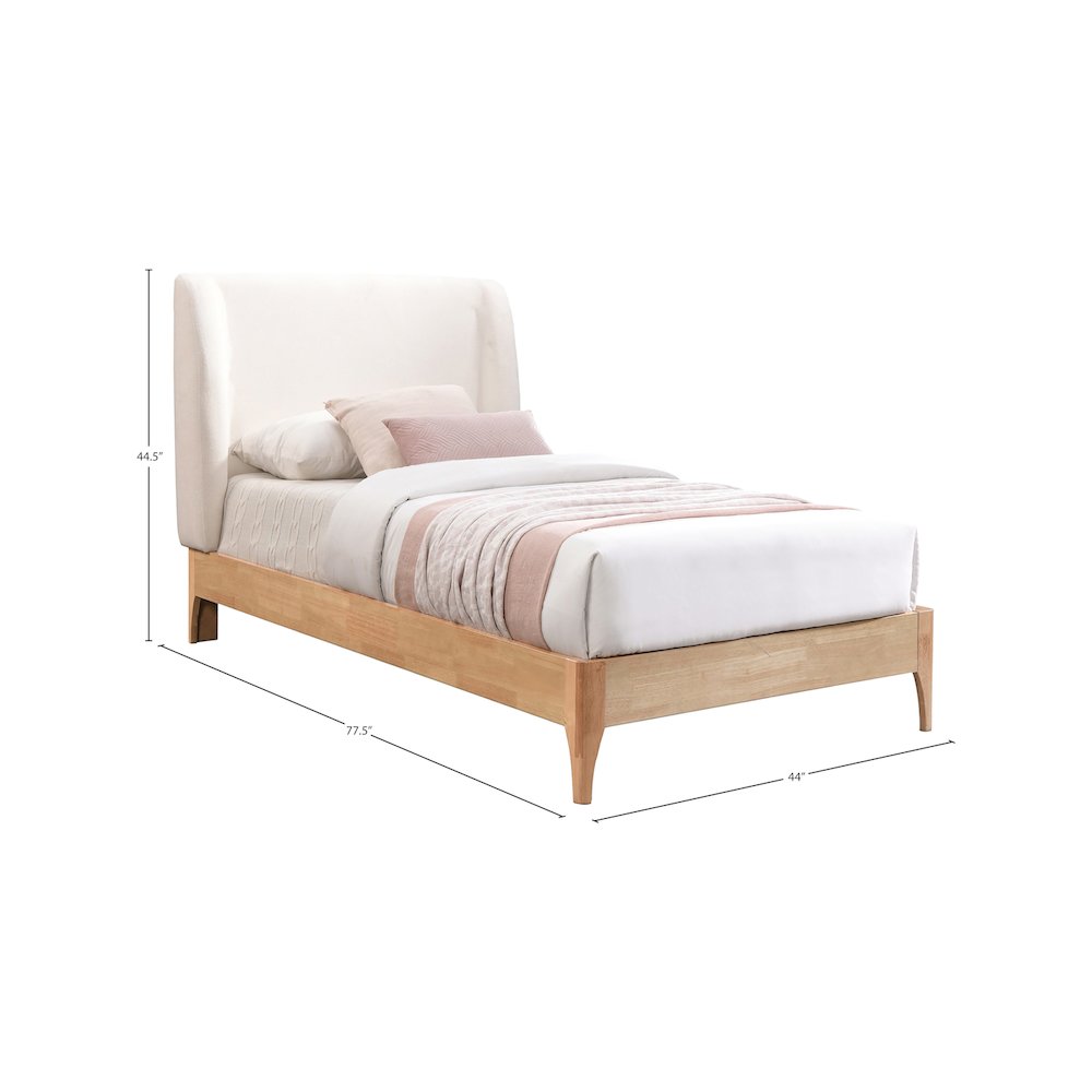 Ventura Cream Polyester Fabric Twin Bed. Picture 6