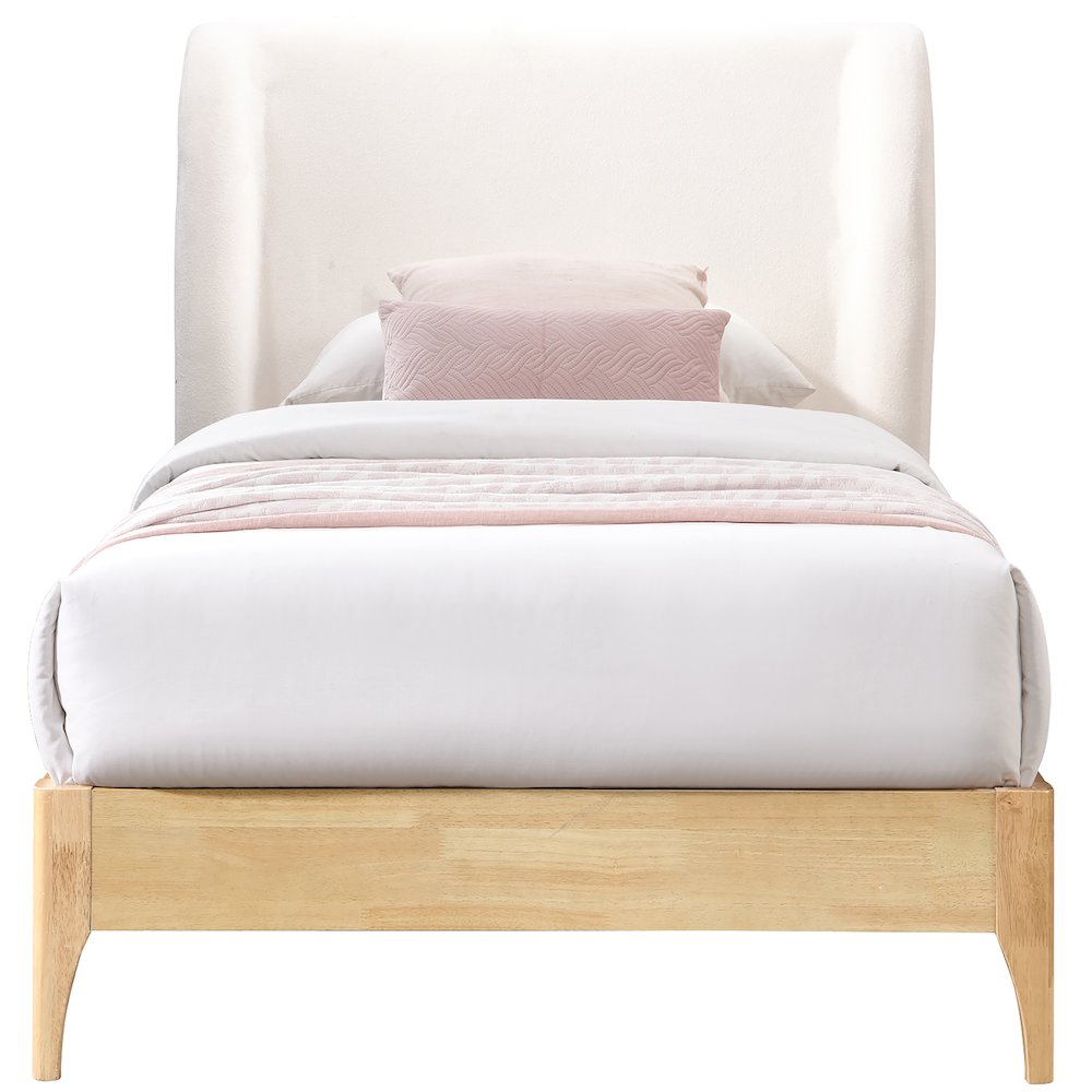 Ventura Cream Polyester Fabric Twin Bed. Picture 2