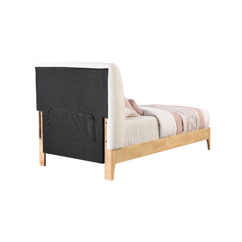Ventura Cream Polyester Fabric Twin Bed. Picture 4