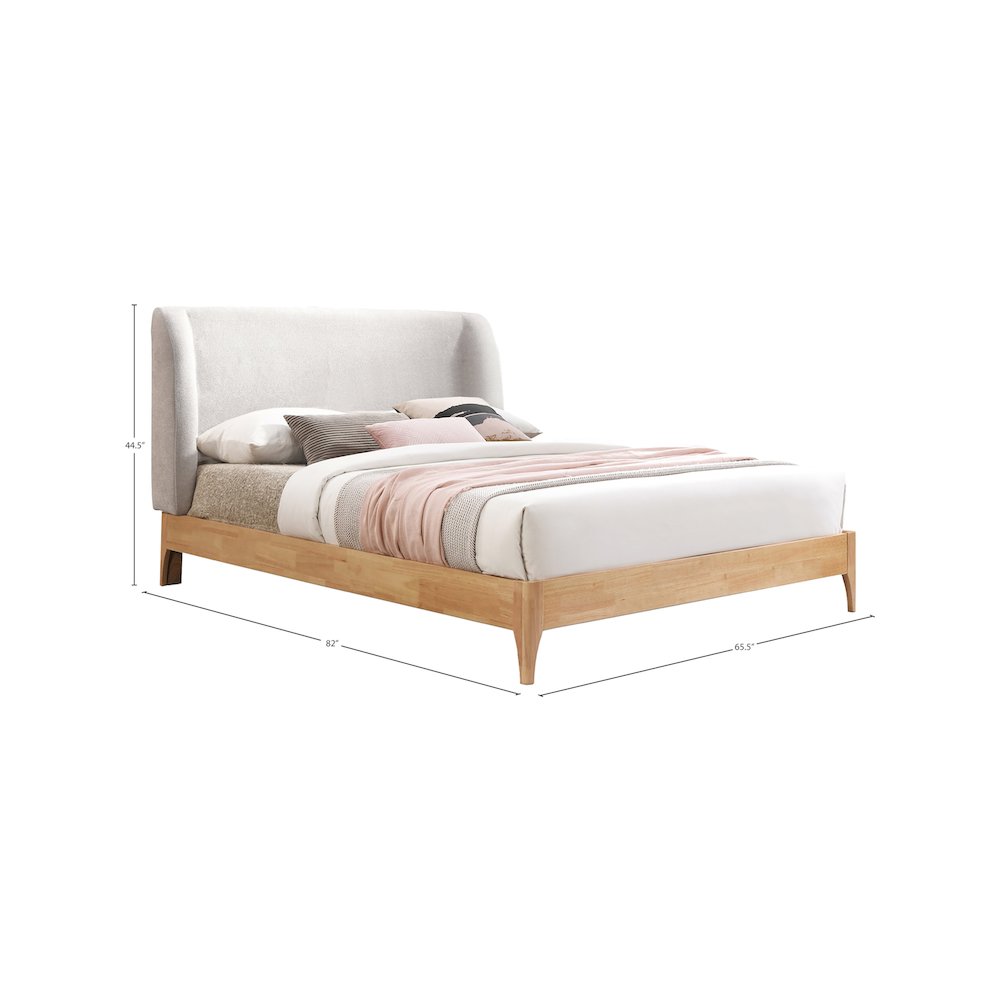 Ventura Grey Polyester Fabric Queen Bed. Picture 5