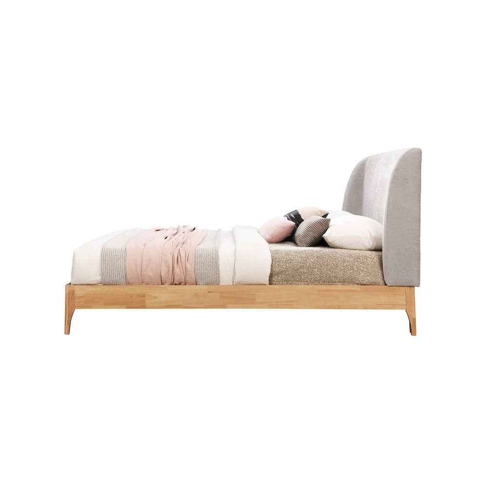 Ventura Grey Polyester Fabric Queen Bed. Picture 2