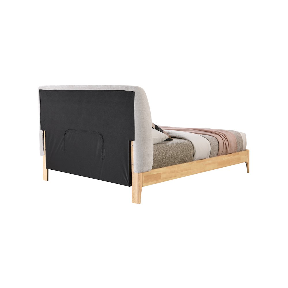 Ventura Grey Polyester Fabric Queen Bed. Picture 3