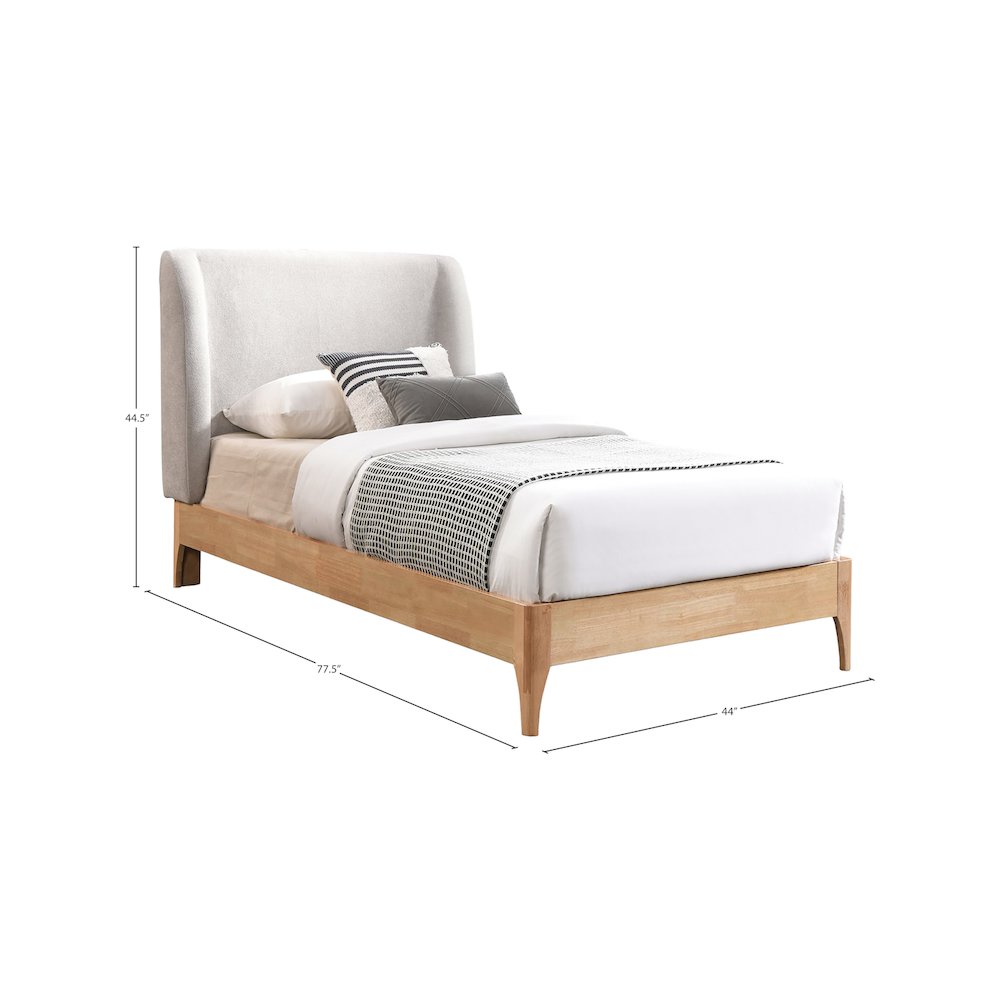 Ventura Grey Polyester Fabric Twin Bed. Picture 6