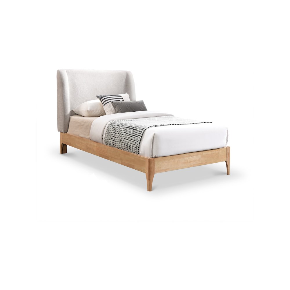 Ventura Grey Polyester Fabric Twin Bed. Picture 1