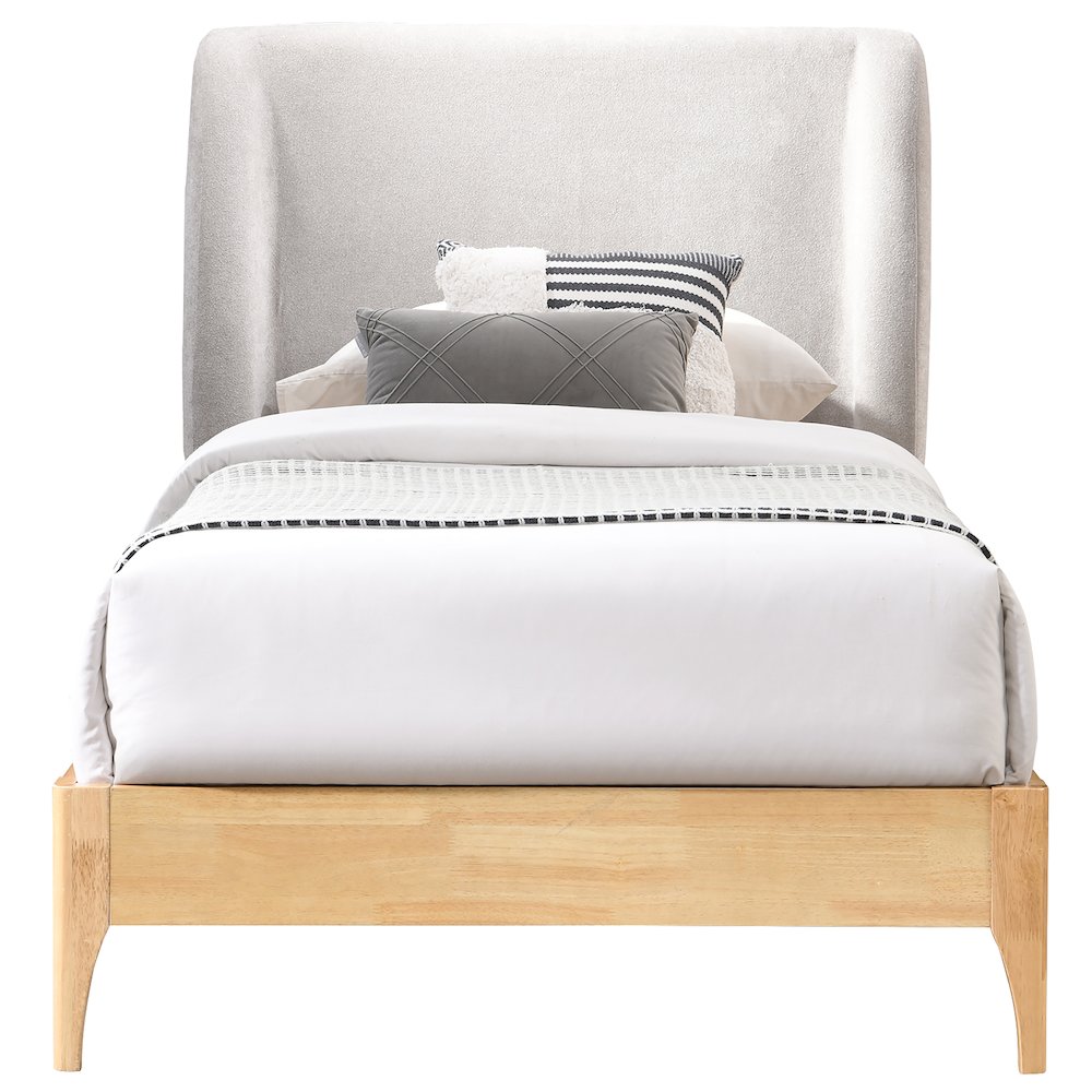 Ventura Grey Polyester Fabric Twin Bed. Picture 2
