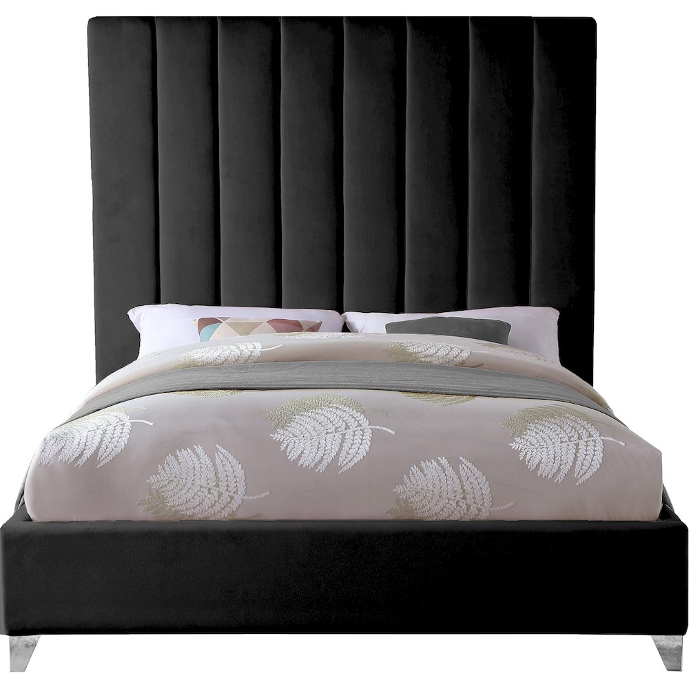 Via Black Velvet Full Bed. Picture 4