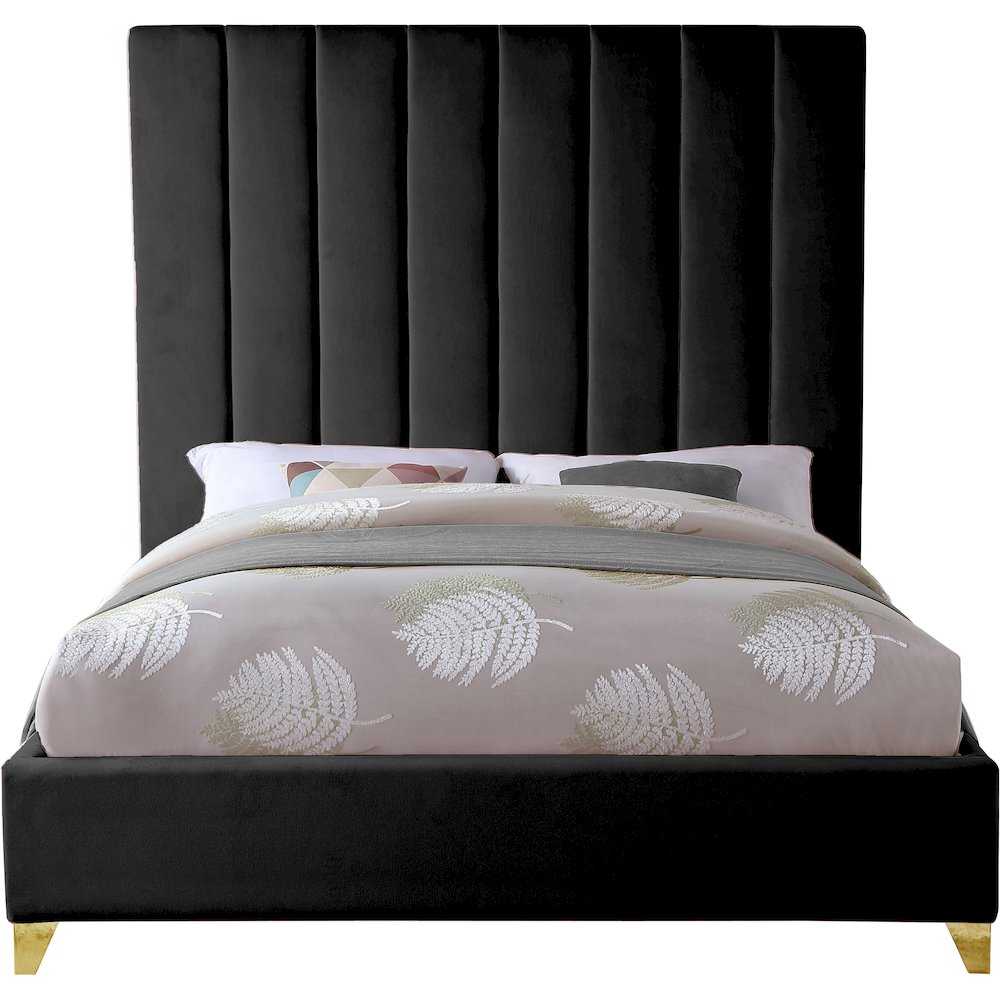 Via Black Velvet Full Bed. Picture 5