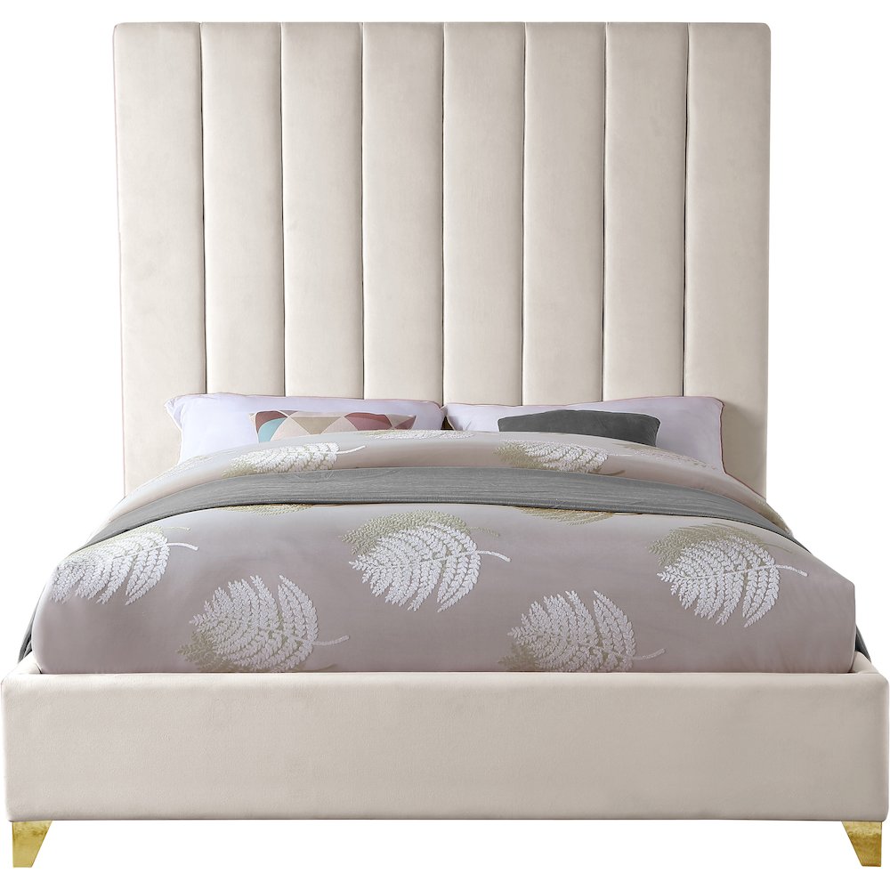 Via Cream Velvet Full Bed. Picture 5
