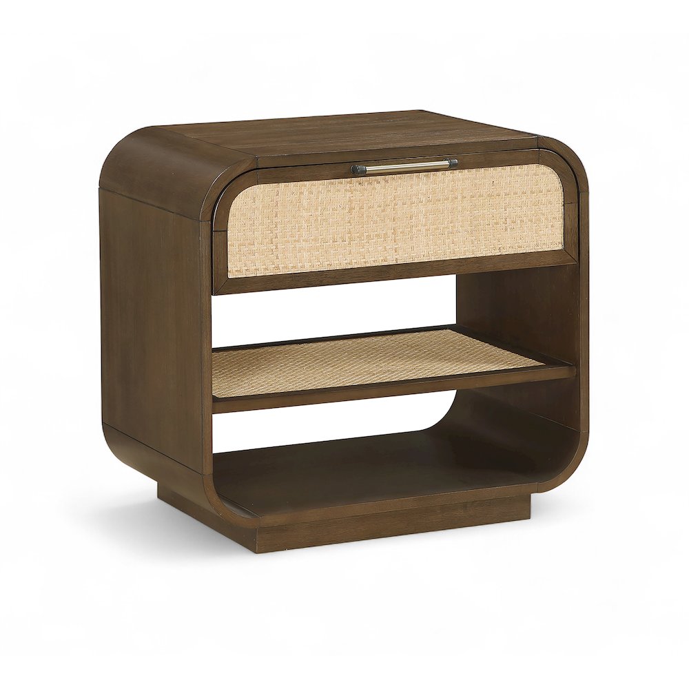 Windsor Brown Solid Wood Nightstand. Picture 1