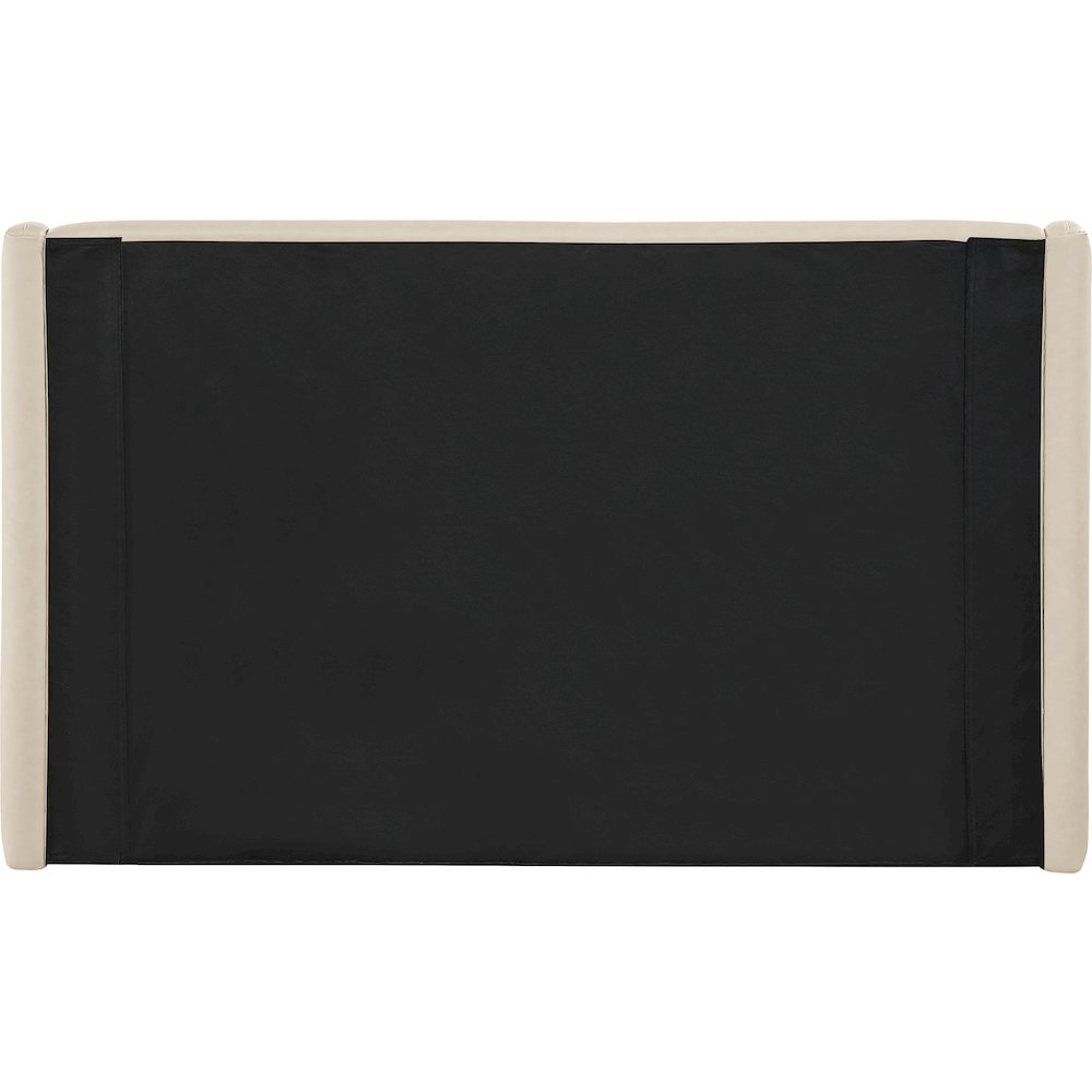 Warby Beige Vegan Leather Upholstered Full Bed. Picture 5