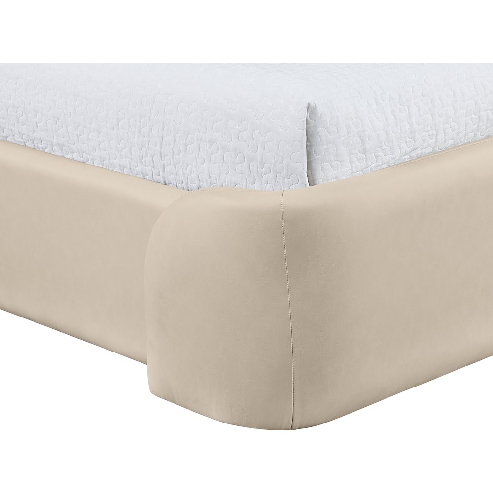 Warby Beige Vegan Leather Upholstered Full Bed. Picture 6