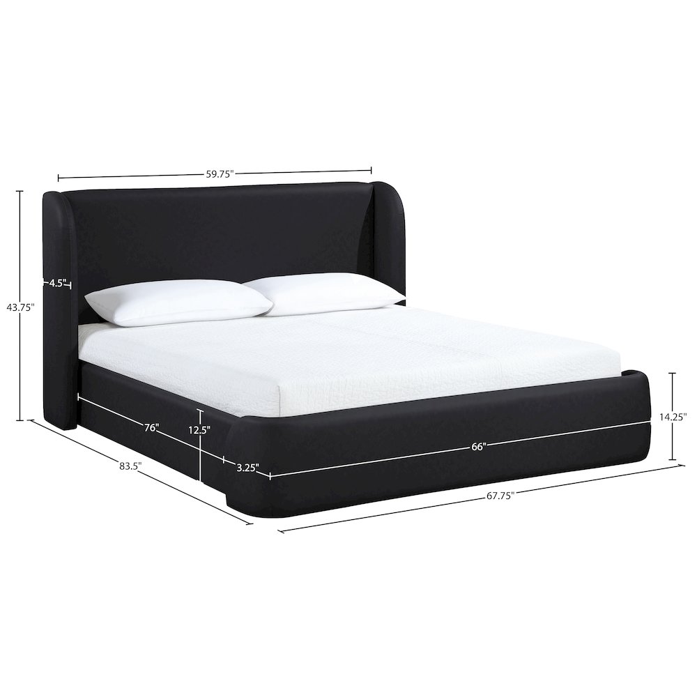 Warby Black Vegan Leather Upholstered Full Bed. Picture 9
