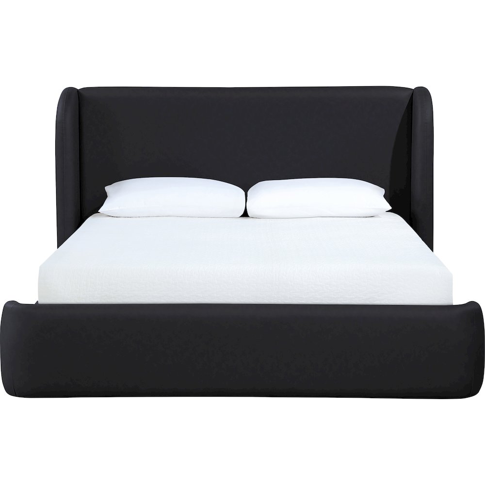 Warby Black Vegan Leather Upholstered Full Bed. Picture 3