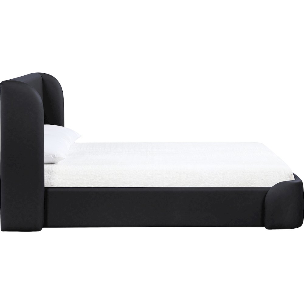 Warby Black Vegan Leather Upholstered Full Bed. Picture 4