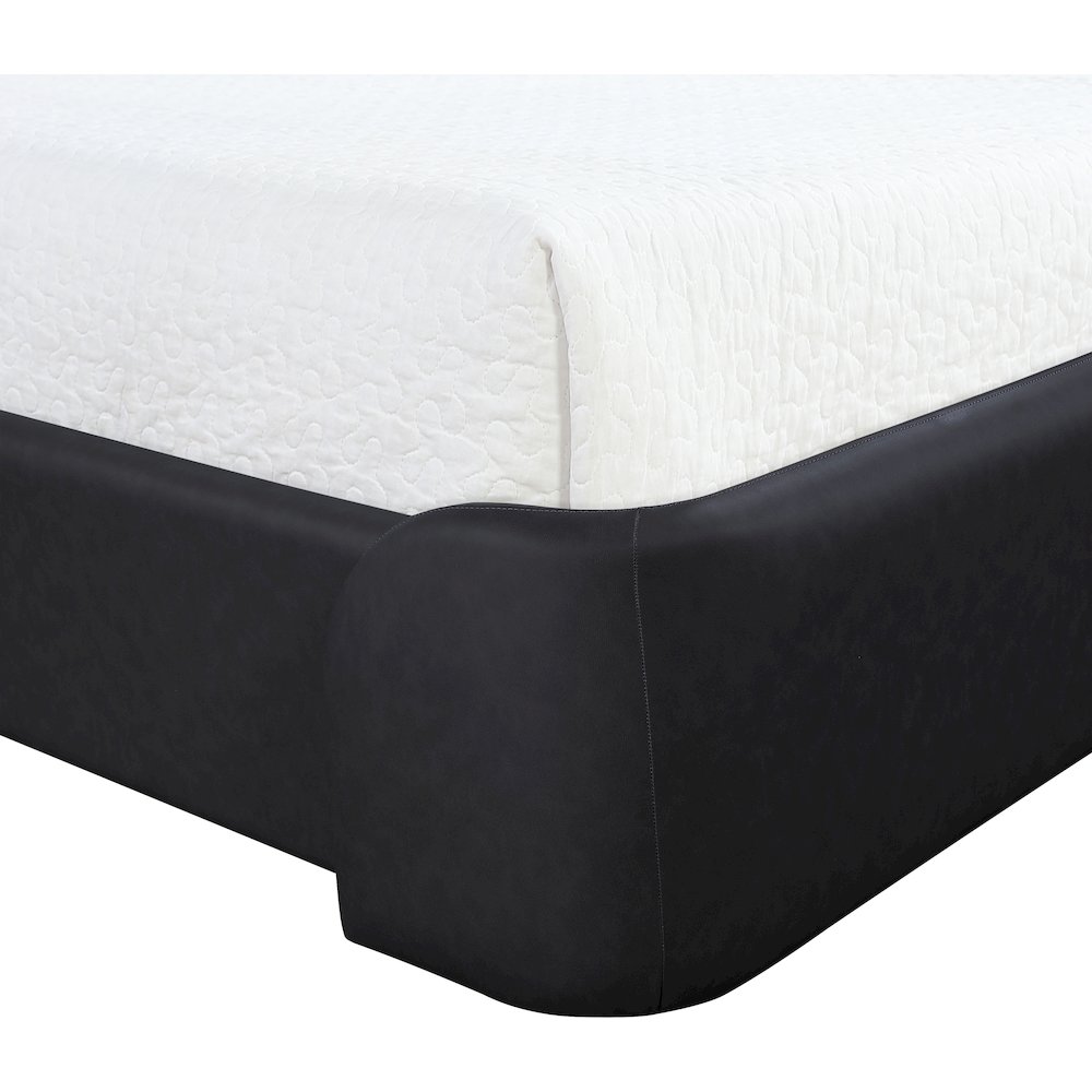 Warby Black Vegan Leather Upholstered Full Bed. Picture 6