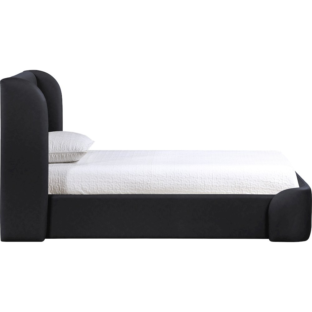 Warby Black Vegan Leather Upholstered Twin Bed. Picture 4