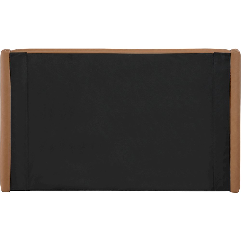 Warby Cognac Vegan Leather Upholstered Full Bed. Picture 5