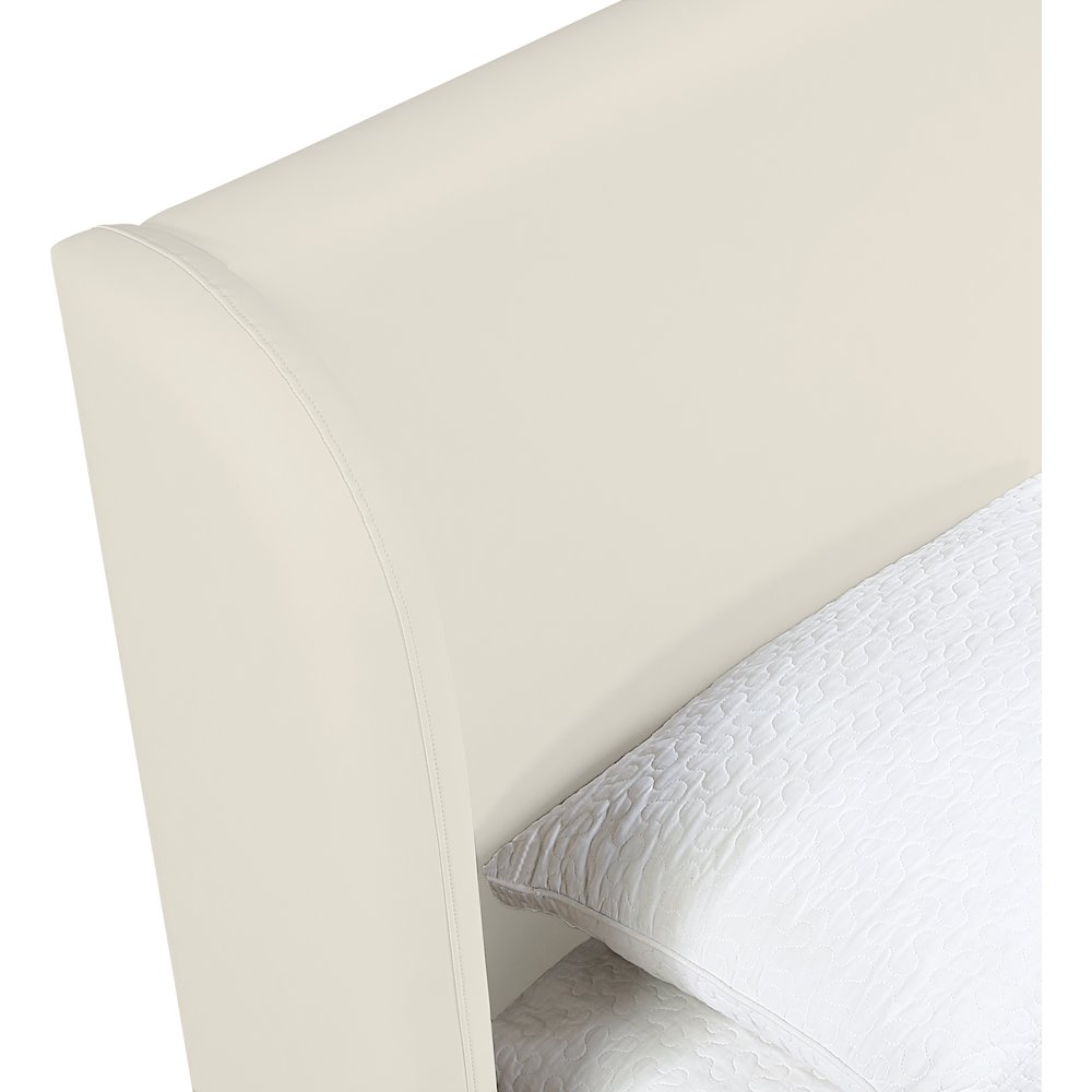 Warby Cream Vegan Leather Upholstered Full Bed. Picture 7