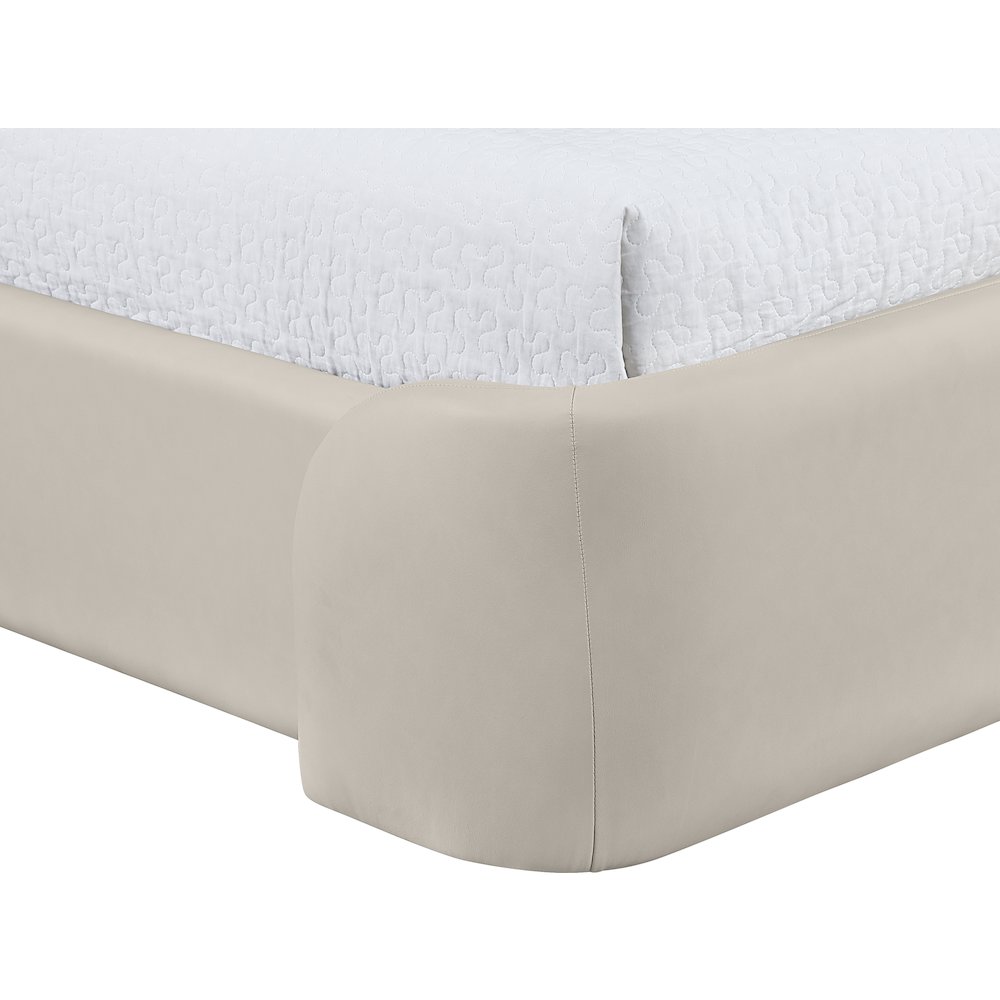 Warby Taupe Vegan Leather Upholstered Full Bed. Picture 6