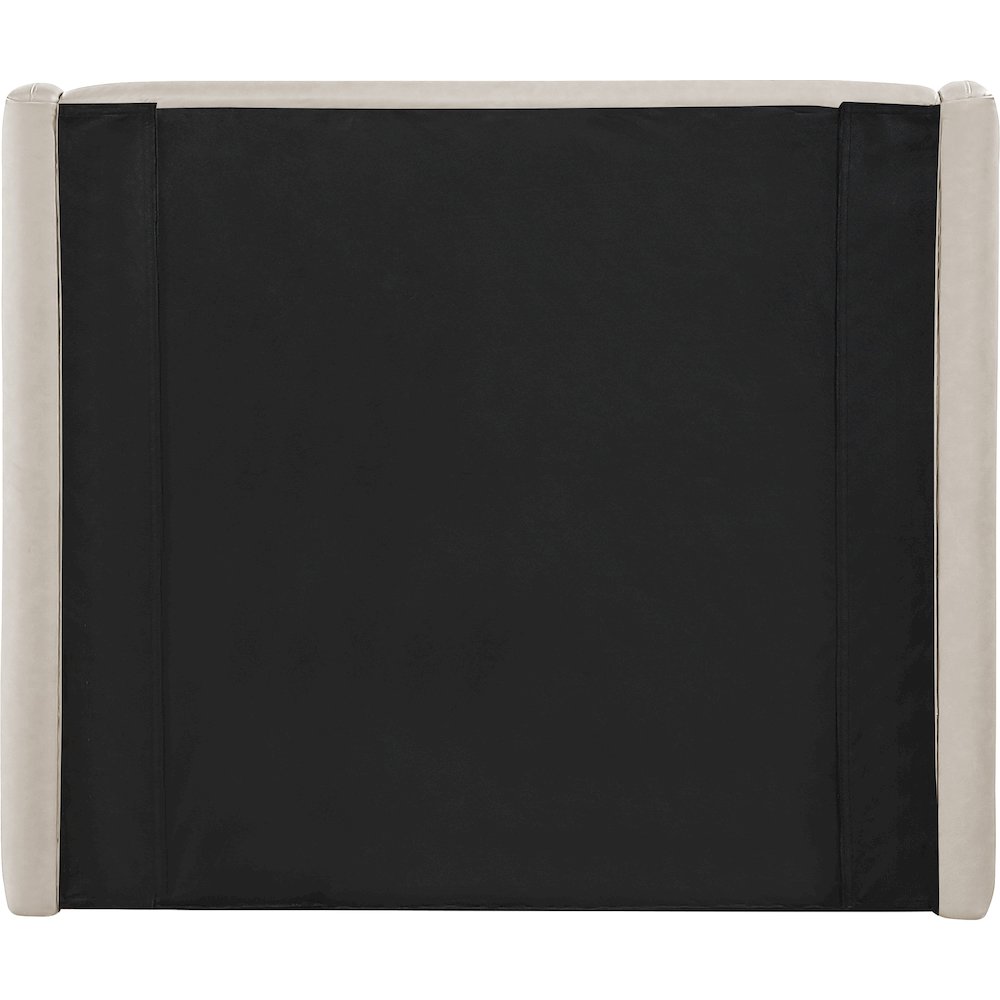 Warby Taupe Vegan Leather Upholstered Twin Bed. Picture 5